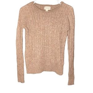 Banana Republic women’s extra fine Alpaca brown tan v neck sweater size P small